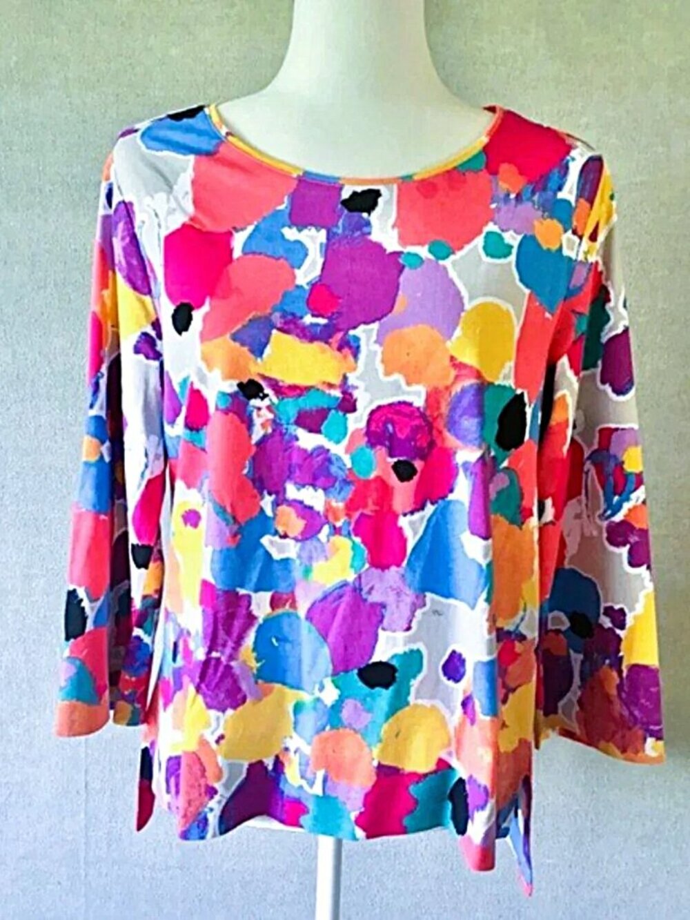 Habitat Color Splash Deep Hem Cotton Tee NWT size Small